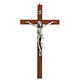 Mahogany crucifix, metallic body of Christ, 30 cm s1