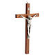 Mahogany crucifix, metallic body of Christ, 30 cm s2
