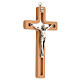 Wood crucifix with cut-out centre and metal body of Christ 20 cm s2