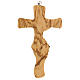 Kruzifix aus Olivenbaumholz mit Friedenszeichen, 18 cm s3