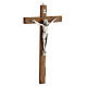 Crucifix noyer Christ métal argenté 30 cm s2