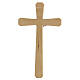 Crucifix bois clair décoré Christ métal argenté 30 cm s3