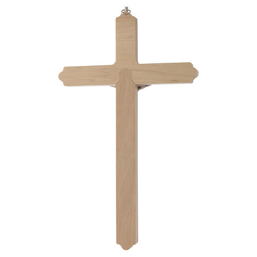 Verziertes Kruzifix aus hellem Holz mit versilbertem Christuskőrper, 30 cm 4