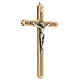 Pale wood crucifix, decorated, metallic body of Christ, 30 cm s2