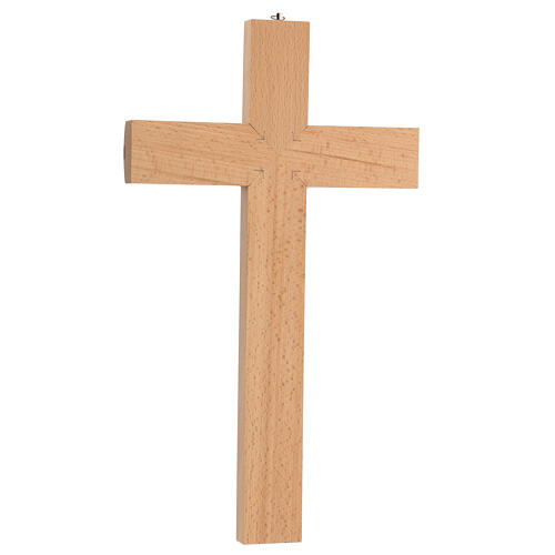 Crucifix bois noyer et poirier Christ résine 42 cm 4