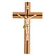 Crucifix bois noyer et poirier Christ résine 42 cm s1