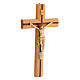Crucifix bois noyer et poirier Christ résine 42 cm s3