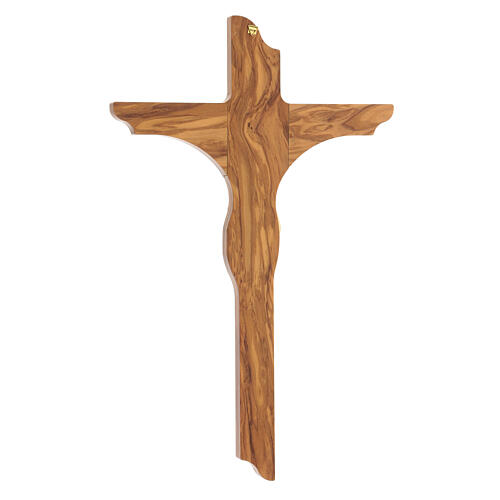 Kruzifix aus Olivenbaumholz mit handbemaltem Christuskőrper aus Harz, 43 cm 4