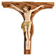 Crucifijo madera olivo pintado a mano Cristo resina 43 cm s2