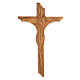 Crucifix Christ résine peinte à la main bois olivier 40 cm s4