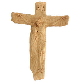 Crucifix Christ avec Vierge Marie en hêtre blanc 40x30 cm