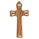 Olive wood crucifix shaped metal Christ 11 cm s4