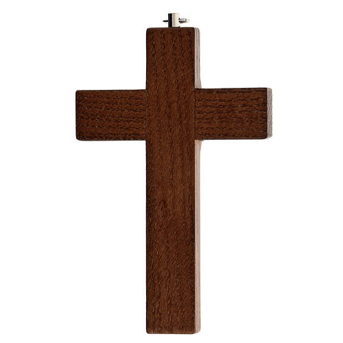 Crucifix en frêne avec Christ en résine peinte à la main 13 cm 4