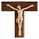 Crucifix en frêne avec Christ en résine peinte à la main 13 cm s2