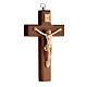 Crocifisso legno frassino Cristo resina dipinto mano 13 cm s3