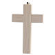 Crocifisso chiaro legno Cristo dipinto mano resina 13 cm s4