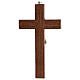 Crucifix bois frêne verni Christ peint à la main 17 cm s4