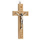 Crucifix décoré bois Christ métal 16,5 cm s3