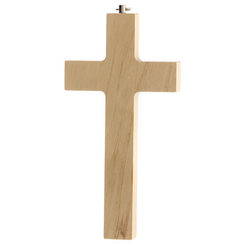 Wood crucifix decorated Christ metal 16.5 cm 4