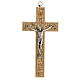 Wood crucifix decorated Christ metal 16.5 cm s1