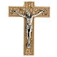 Wood crucifix decorated Christ metal 16.5 cm s2