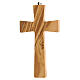 Crucifixo madeira oliveira superfície entalhada Cristo metal 15 cm s4