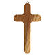 Crucifix bois olivier bords arrondis Christ métal 15 cm s4