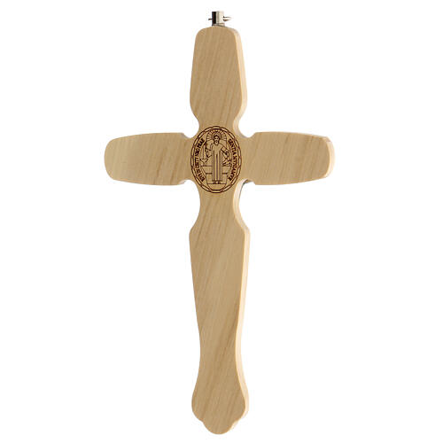 Crocifisso San Benedetto legno Cristo metallo 18 cm 4