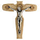 Wall crucifix St. Benedict wood Christ metal 18 cm s2