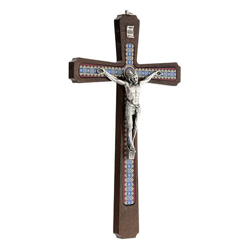 Crucifix décorations bois Christ argenté 29 cm 3