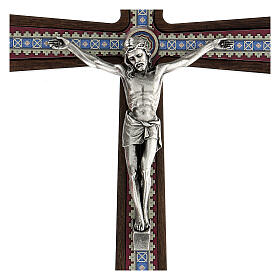 Crocifisso decorazioni legno Cristo argentato 29 cm