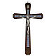 Wall crucifix with wooden decorations Christ in silver 29 cm s1
