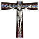 Wall crucifix with wooden decorations Christ in silver 29 cm s2