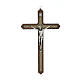 Crucifijo decoraciones madera Cristo plateado 30 cm s1