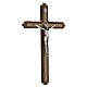 Crocifisso decorazioni legno Cristo argentato 30 cm s2