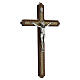 Crucifixo decorações coradas madeira Cristo prateado 30 cm s2