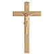 Crucifix 50 cm bois noyer peint Christ résine peinte main s1