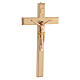 Crucifix 50 cm bois noyer peint Christ résine peinte main s3