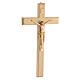 Crocifisso 50 cm legno noce tinto Cristo resina dipinto mano s3