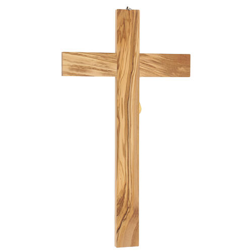 Crucifix 50 cm bois olivier Christ résine peinte main 4