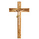 Crucifix 50 cm bois olivier Christ résine peinte main s1