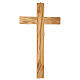 Crucifix 50 cm bois olivier Christ résine peinte main s4