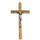 Crucifix Christ métal bois olivier 25 cm INRI s1