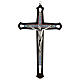 Dark wood crucifix, colourful inserts, metallic Christ, 30 cm s1