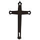 Dark wood crucifix, colourful inserts, metallic Christ, 30 cm s4