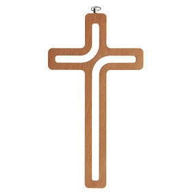 Kruzifix aus Holz mit Lochungen, 20 cm