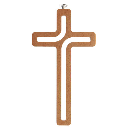 Wall crucifix with cut-out centre, wood, 20 cm 1