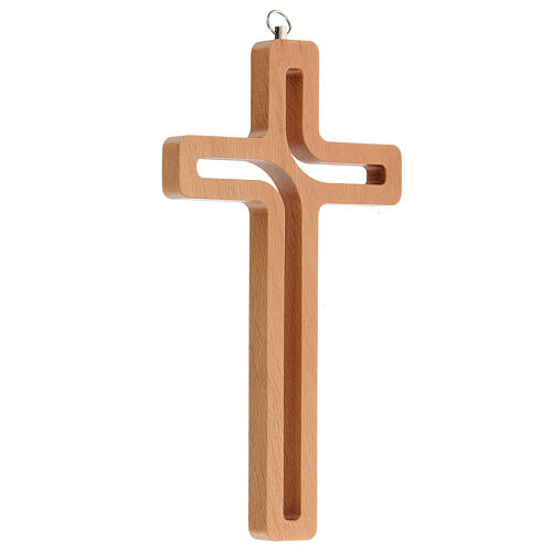 Wall crucifix with cut-out centre, wood, 20 cm 3