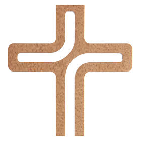 Krucyfiks perforowany, drewniany, do zawieszenia, 20 cm