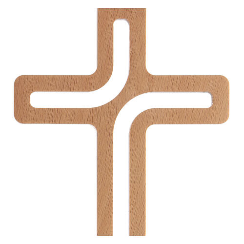 Crucifixo de parede perfurado madeira 20 cm 2